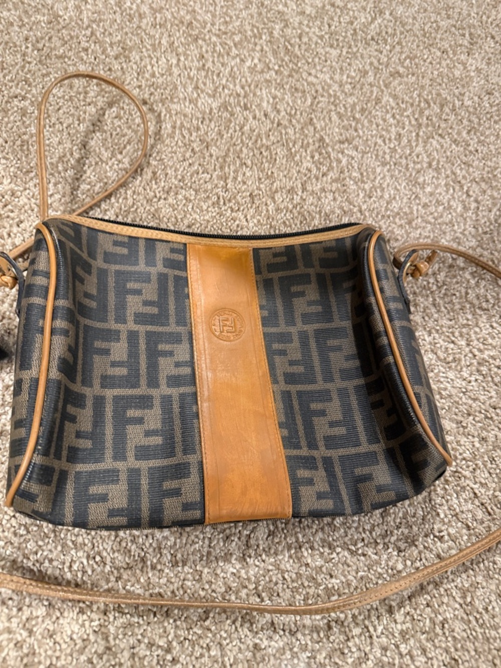 Fendi Brown and Black Zucca Crossbody Bag - Picture 2 of 15